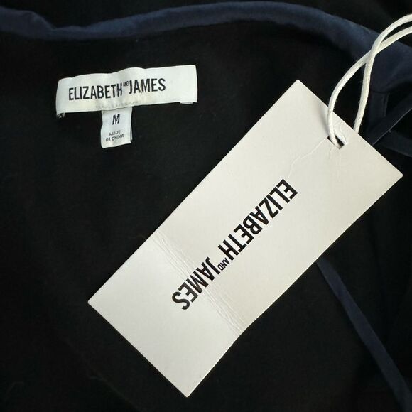 Elizabeth & James SZ M Tulsa Sleeveless Asymmetric Ruffle Dress, Black/Navy - Picture 4 of 4